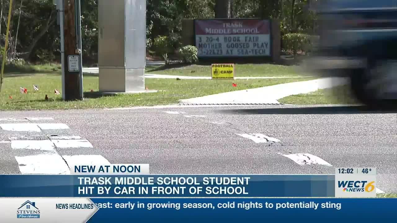 Student hit by car in front of Trask Middle School - YouTube