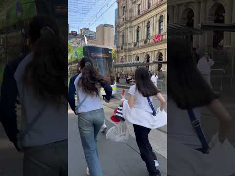 Rushing To The Tram In Melbourne Bourke Street Mall 2023 Shorts