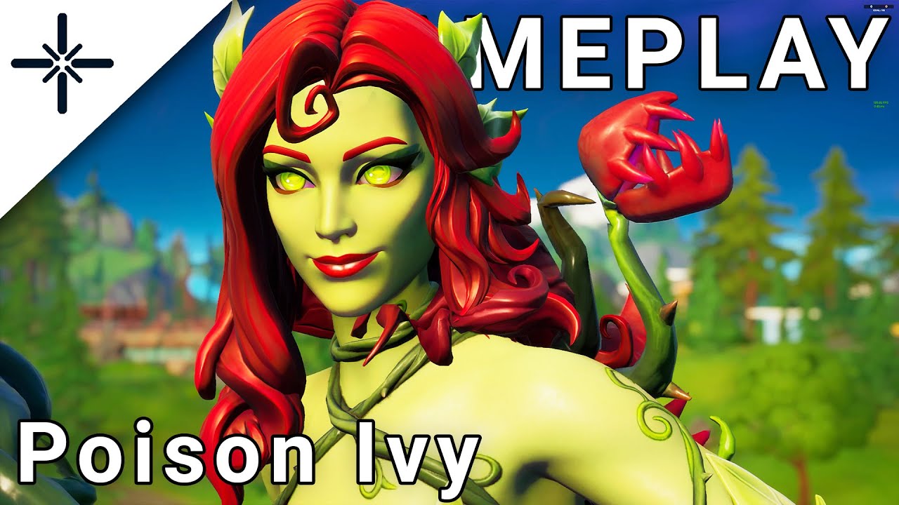 LEAKED "Poison Ivy" Fortnite Skin Gameplay (DC Last Laugh Bundle Outfit) With Ivy Axe & Back
