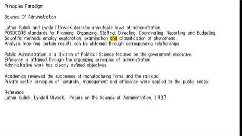 Principles Paradigm Science Of Administration