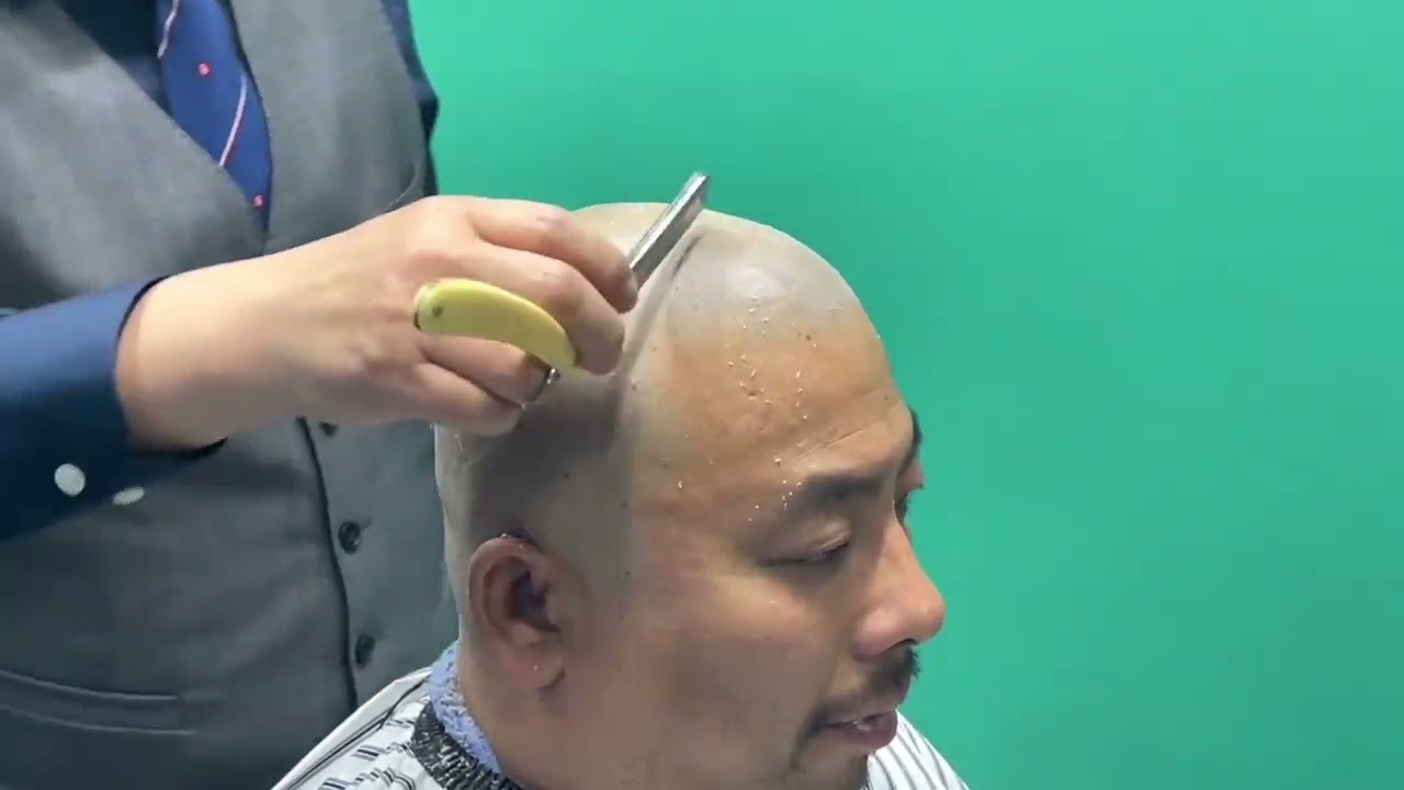 Shaving | ASMR | Too much white hair, shaved head directly
