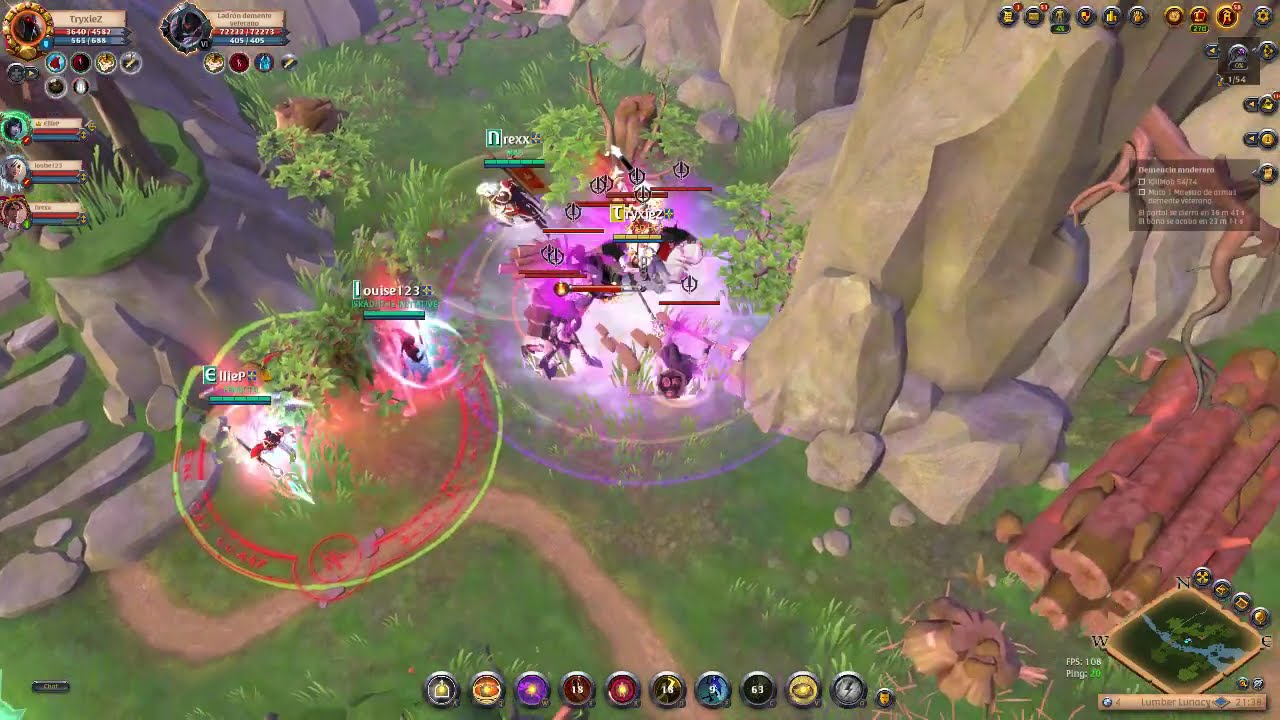 Albion Online || HCE POV TANK || Level 18 Lumber Lunacy || Rush in 7:50min 4/5 People  || -10min Map