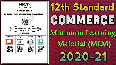 12th Commerce Dhosth Guide | 12th Commerce Minimum Learning Material 2020-21 EM by Dhosth Guides