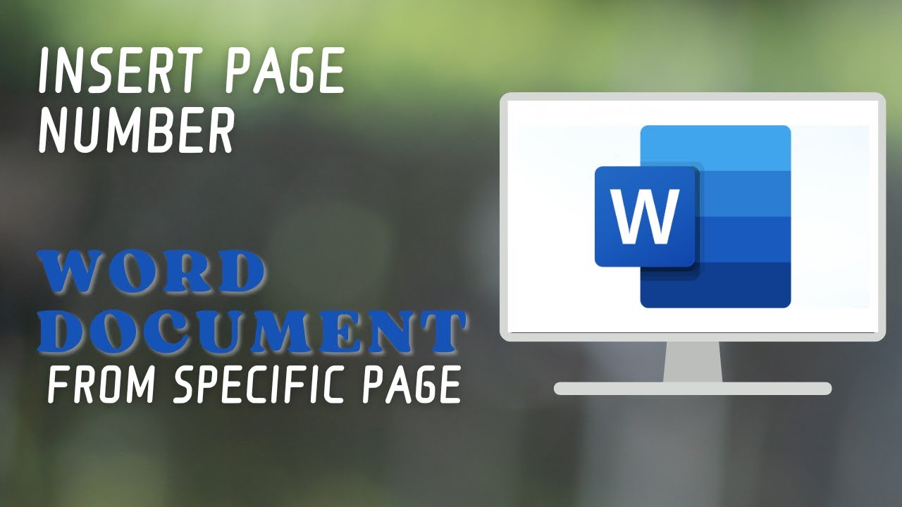How To Insert Page Number In Word From Specific Page 2010
