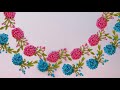 Hand Embroidery: Border Embroidery - Embroidery For Kurtis - Ringknot Stitch Embroidery -Needle Work