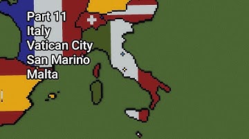 Italy & Finishing Microstates - Small Scale World Flag Map Tutorials in Minecraft (Part 11)