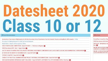 Class 10 or 12 Real date sheet - CBSE Board Exam Datesheet 2020 - 7startech