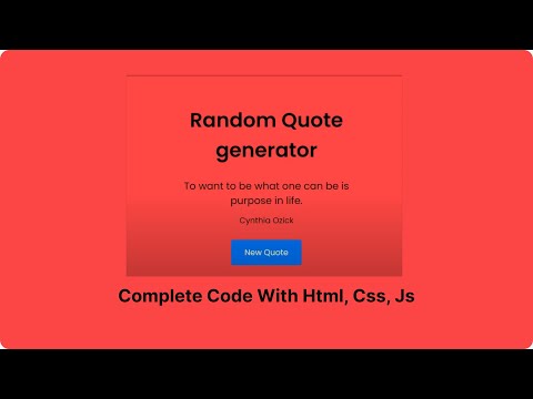 Random Quote Generator Video with HTML, CSS, JS || Complete code