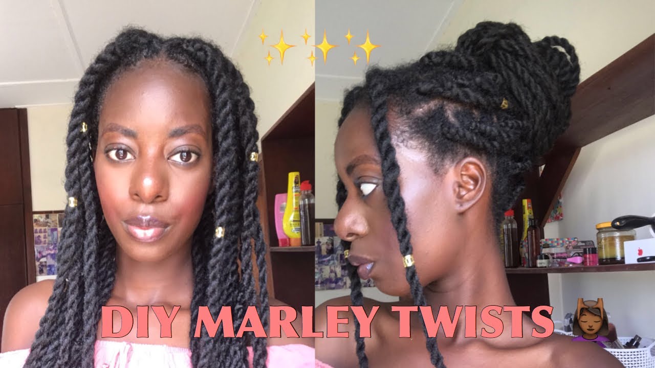 HOW TO DIY MARLEY TWISTS USING THE RUBBER BAND METHOD YouTube