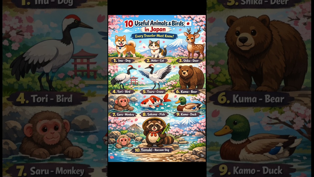 10 Useful Animals & Birds in Japanese Every Traveler Must Know 🇯🇵 | Romaji + English