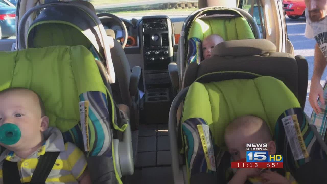 Newborn Quadruplets In Car Seats