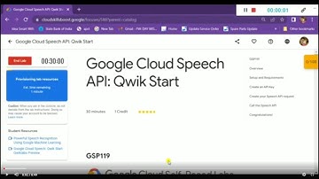 Google Cloud Speech API: Qwik Start | Qwiklabs [GSP119]