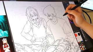 trying new drawing stream setup! [mic + ambience]