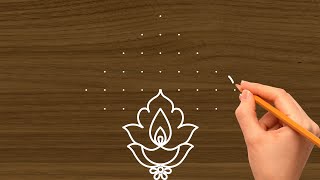 Dhanurmasam Muggulu With 9X1 Dots I Festival Rangoli Designs I New Year Rangoli Designs I