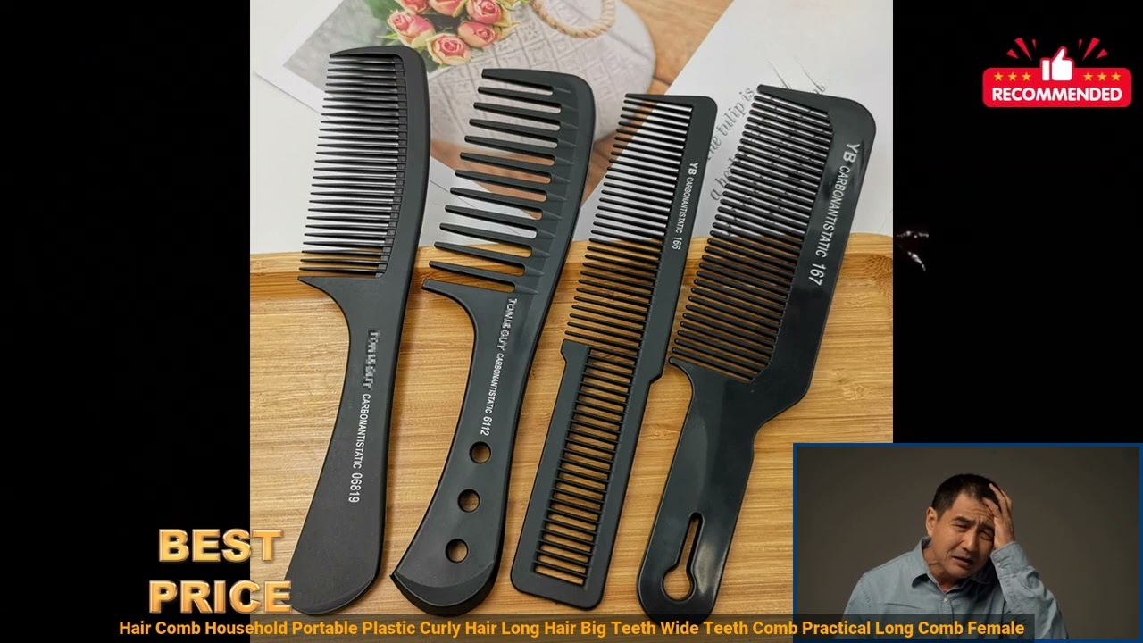 3256806827147055 Hair Comb Household Portable Plastic Curly Hair Long Hair Big Teeth Wi
