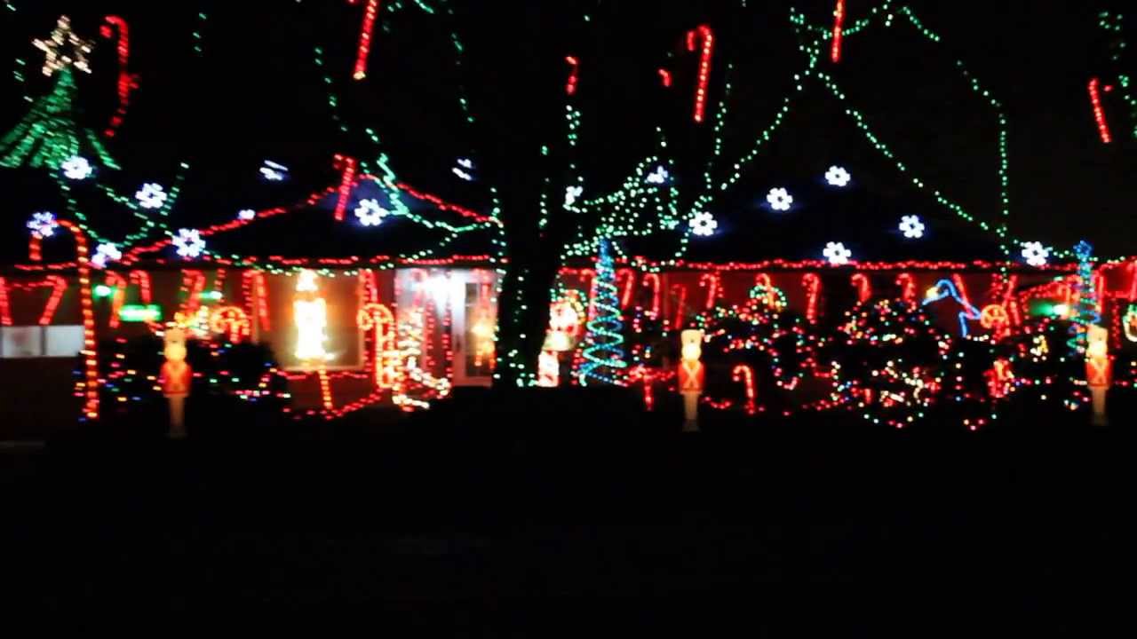 Christmas light house / Candy cane house YouTube