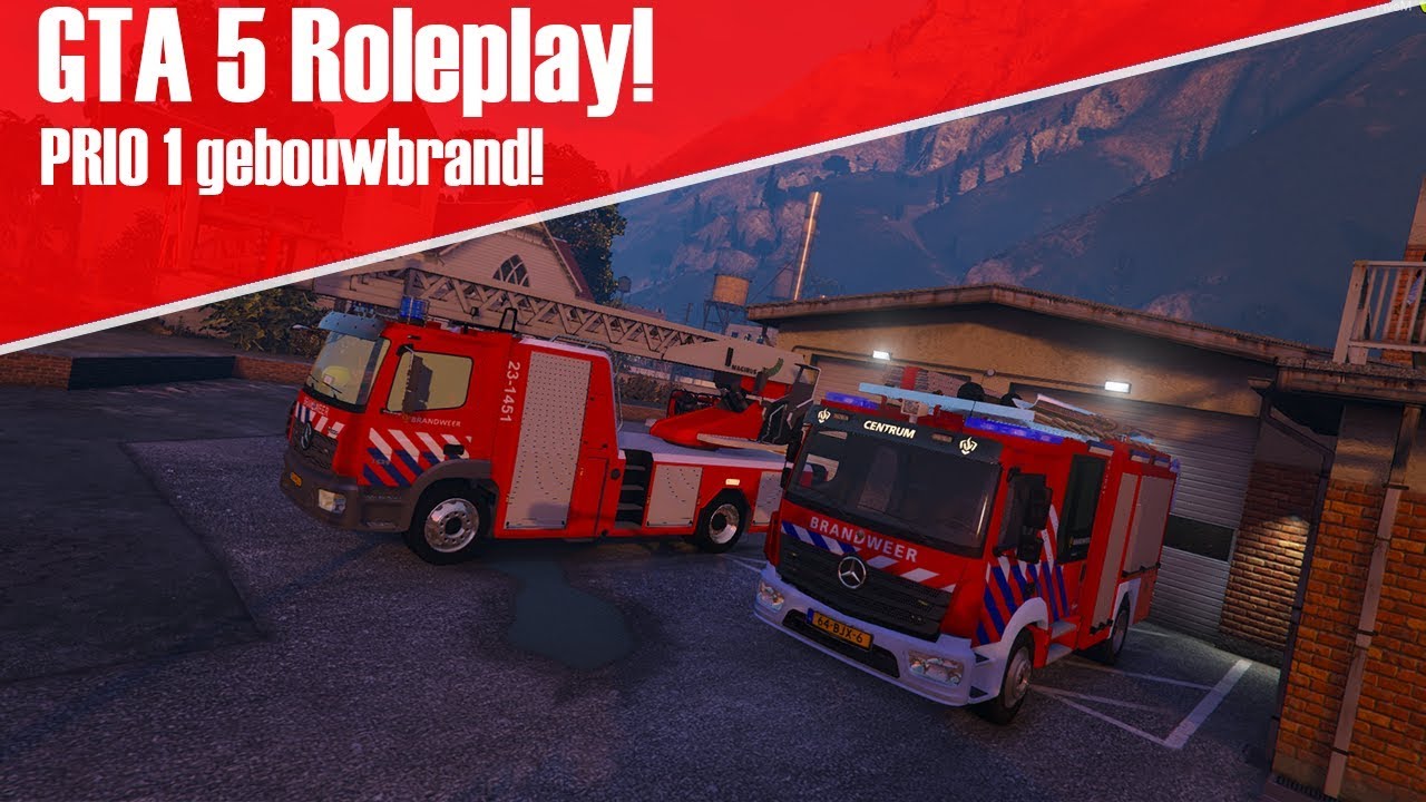 GTA ROLEPLAY! - PRIO 1 GEBOUWBRAND MET DE BRANDWEER! [FiveM]