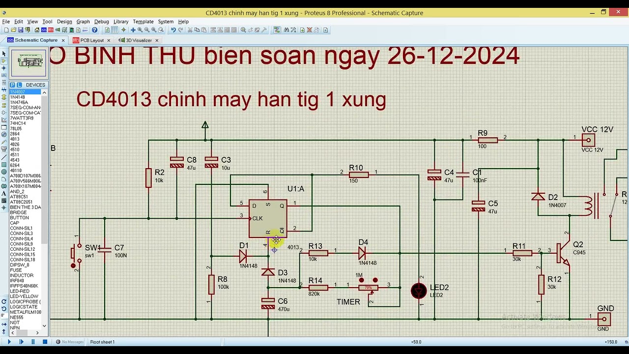 Chế mạch tig 1 xung dùng ic flipflop cd4013 rất ok.
