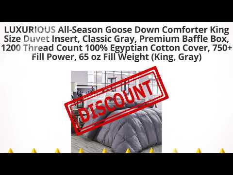 LUXURIOUS All-Season Goose Down Comforter King Size Duvet Insert,  | Review and Discount