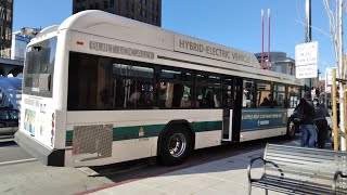 AC Transit 1574 on Line 51B, 1543 on Line 79, Berkeley Lab 5009 on the Blue Route