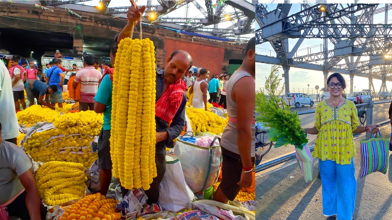 Ганеш Чатурти К. Лие Ховра Цветочный рынок Се Фул Ле Айи | Самый дешевый цветочный рынок |junctio...