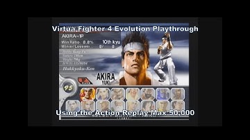 Virtua Fighter 4 Evolution Akira Playthrough using the Ps2 Action Replay Max 50,000 :D #Playstation