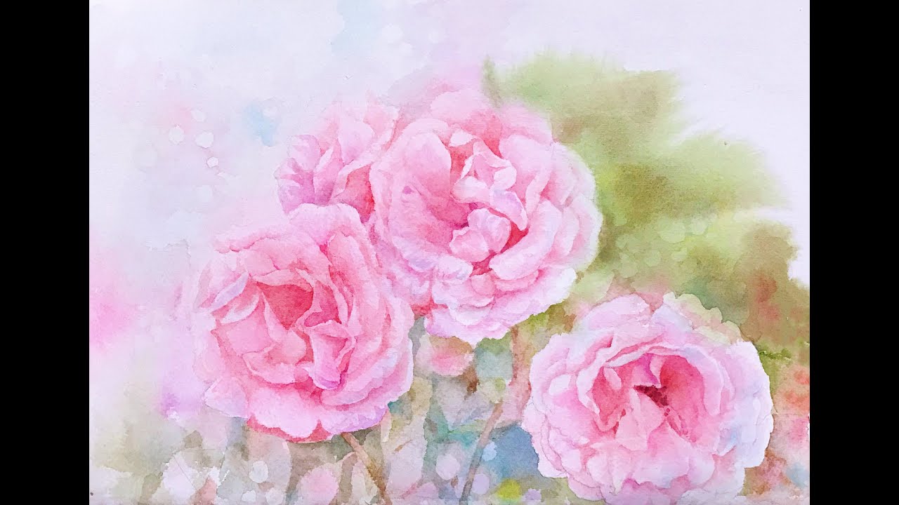 透明水彩花朵的示范过程 Youtube