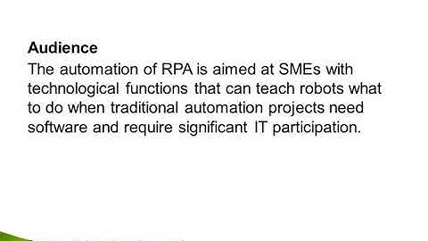 Robotic Process Automation RPA versus Traditional (2018)