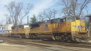 UP 8649- SD70ACe Leads Stack Train, West Chicago, IL
