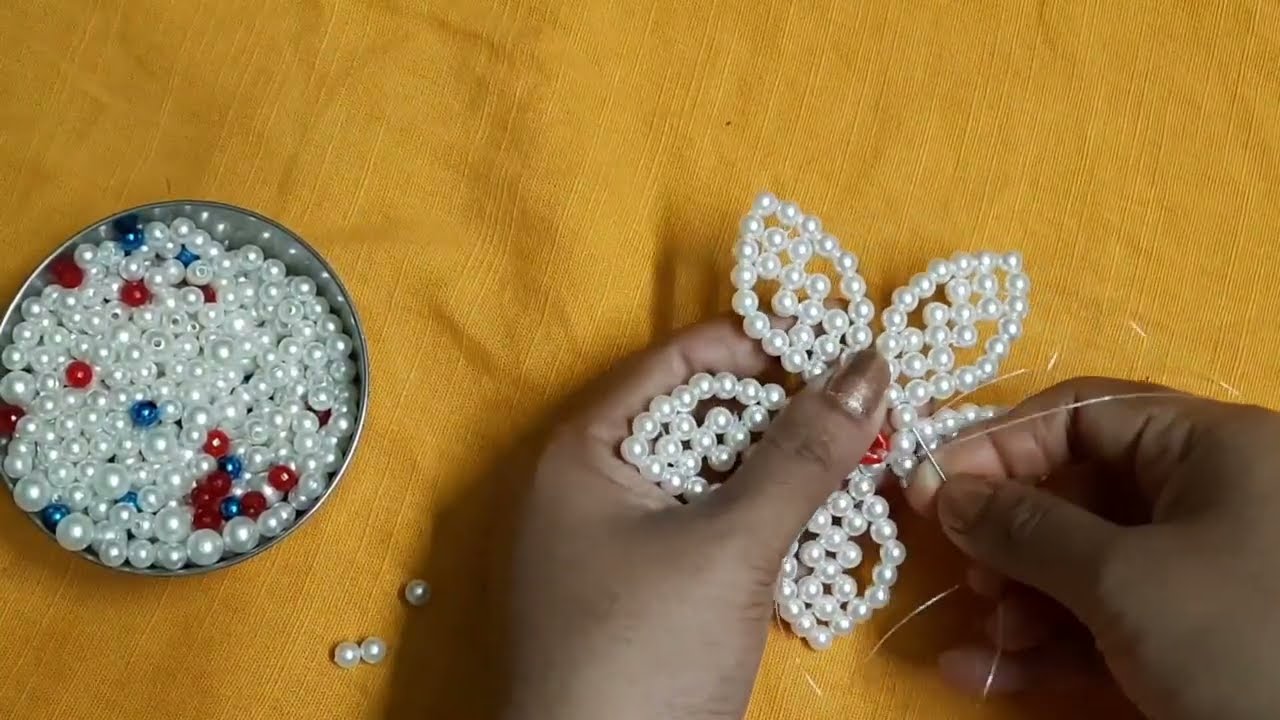 Moti Flower  Making  /  Beaded  flower  Wall Hanging  / Beads  Showpiece