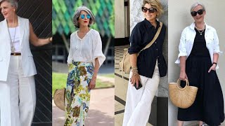 2024 casual summer outfits for the women's above 30 and 40 spring  collection.