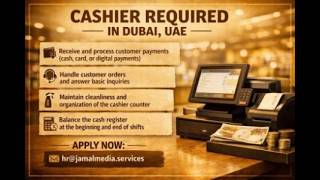 Cashier Required in Dubai UAE 🇦🇪 | Latest Jobs in Dubai 2026 | Apply Now #DubaiJobs #CashierJobs Cashier Required in Dubai UAE 🇦🇪 | Latest Jobs in Dubai 2026 | Apply Now #DubaiJobs #CashierJobs