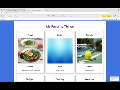 HTML/CSS Favorite Cards Project - Part 01