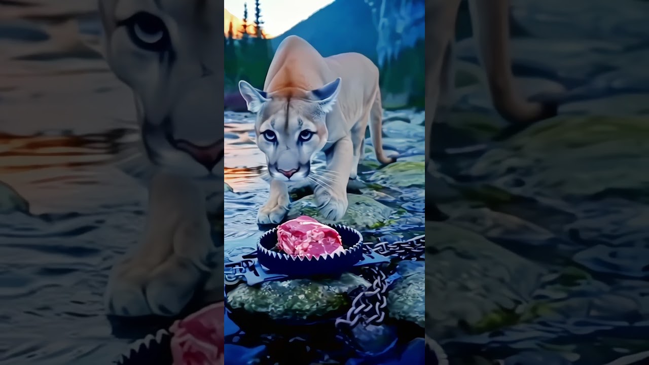 Will the cougar escape the trap and get the meat? 🐆🥩❓ | Wild Nature Challenge | Will it press?