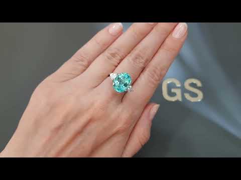 Paraiba tourmaline in oval cut 6.52 ct from Mozambique Video  № 4
