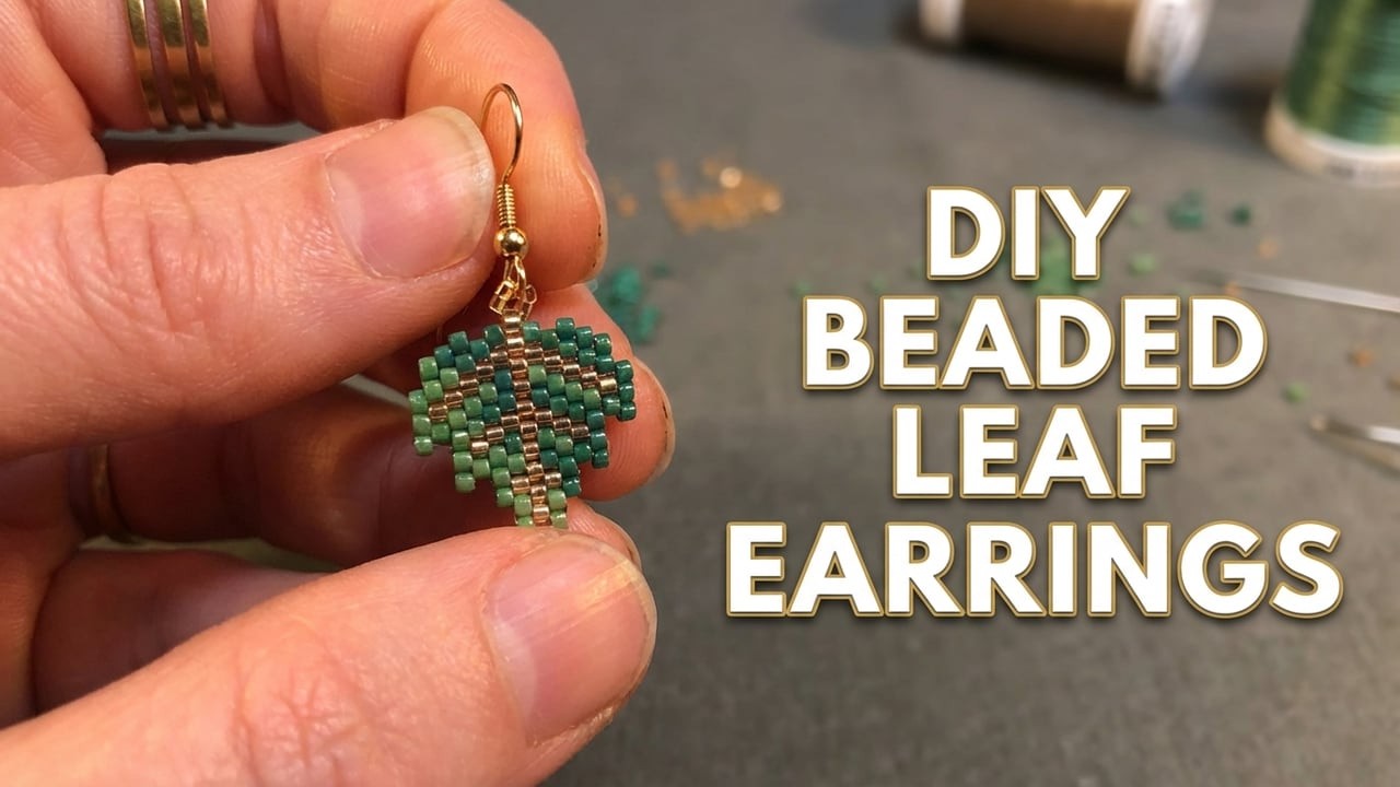 DIY Серьги-листья из Миюки | Симметричное плетение кирпичным стежком 🌱