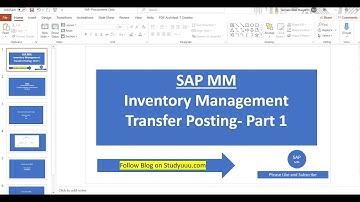 SAP MM- Inventory Management Transfer Posting Part 1 - Full Overview for Beginners