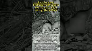Cute! Baby pangolin hitching a ride on mom’s tail | Journey to the wild #shorts