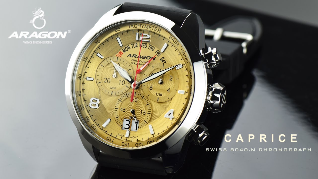 ARAGON® Caprice Pilot Edition Swiss 8040.N Chronograph with Sand