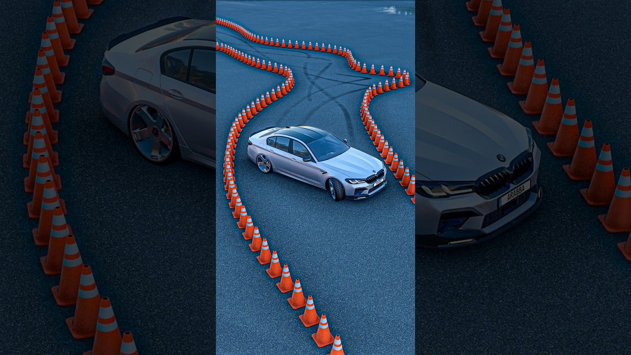 BMW vs 2x MERCEDES: IMPOSSIBLE DRIFT BETWEEN CONES 😱