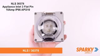 NLS 30378 | Appliance Inlet 3 Flat Pin 10Amp IP66 | API310