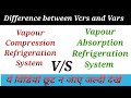 Difference between VCRS and VARS Cycle // VCRS vs VARS // VCRS and VARS me antar kya kya hota hai