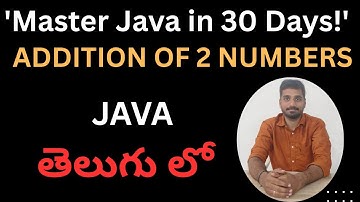 Addition of two numbers in Java(Telugu)