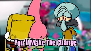 The Change But Faceless Spongebob, Patrick And Mist Squidward Sings It Fnf Pibby Corrupted Steven