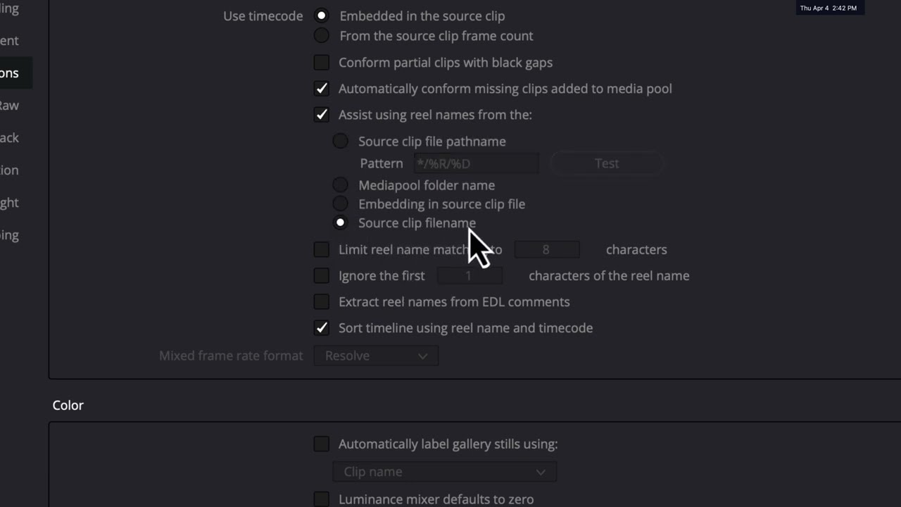 Avid quick tutorial: important Resolve settings for roundtripping with Avid