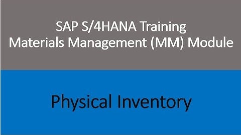 Video 31 - SAP S/4HANA Materials Management (MM) training - Physical Inventory.