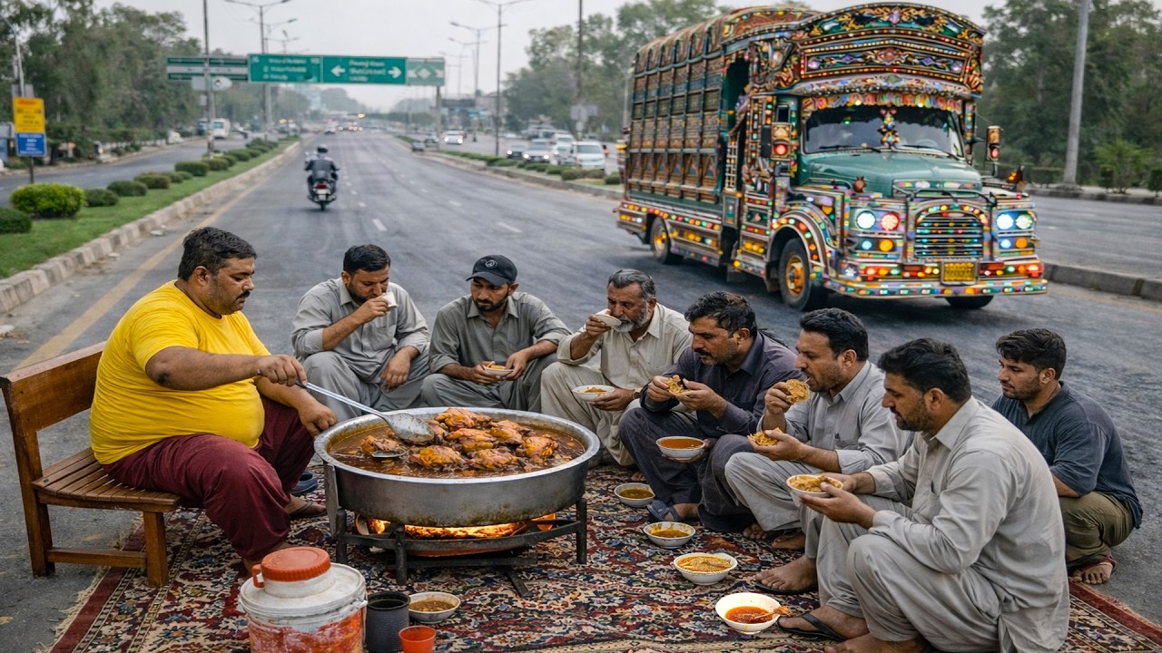 ONLY 70 RS DESI NASHTA 😍 HEARTWARMING HIGHWAY ROAD BREAKFAST | PAKISTAN STREET FOOD