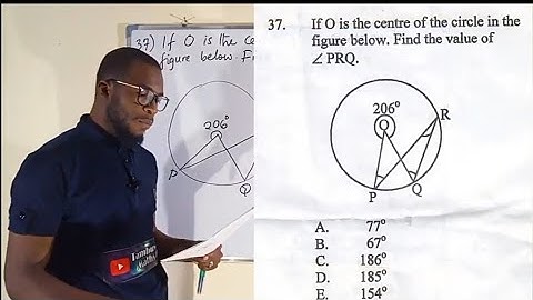 NECO 2020 Vraag 37 | Cirkelstelling