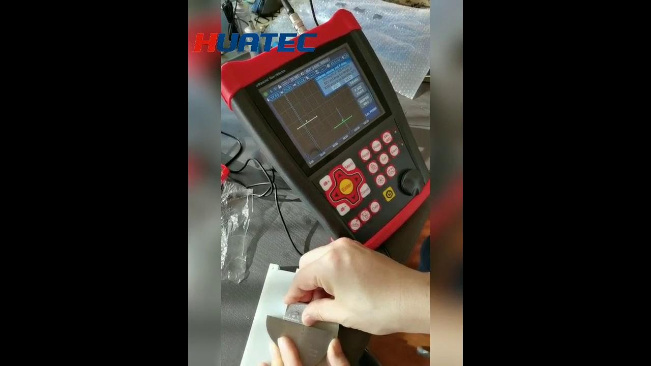 Ultrasonic flaw detector calibration with IIW V2 block easy calibration
