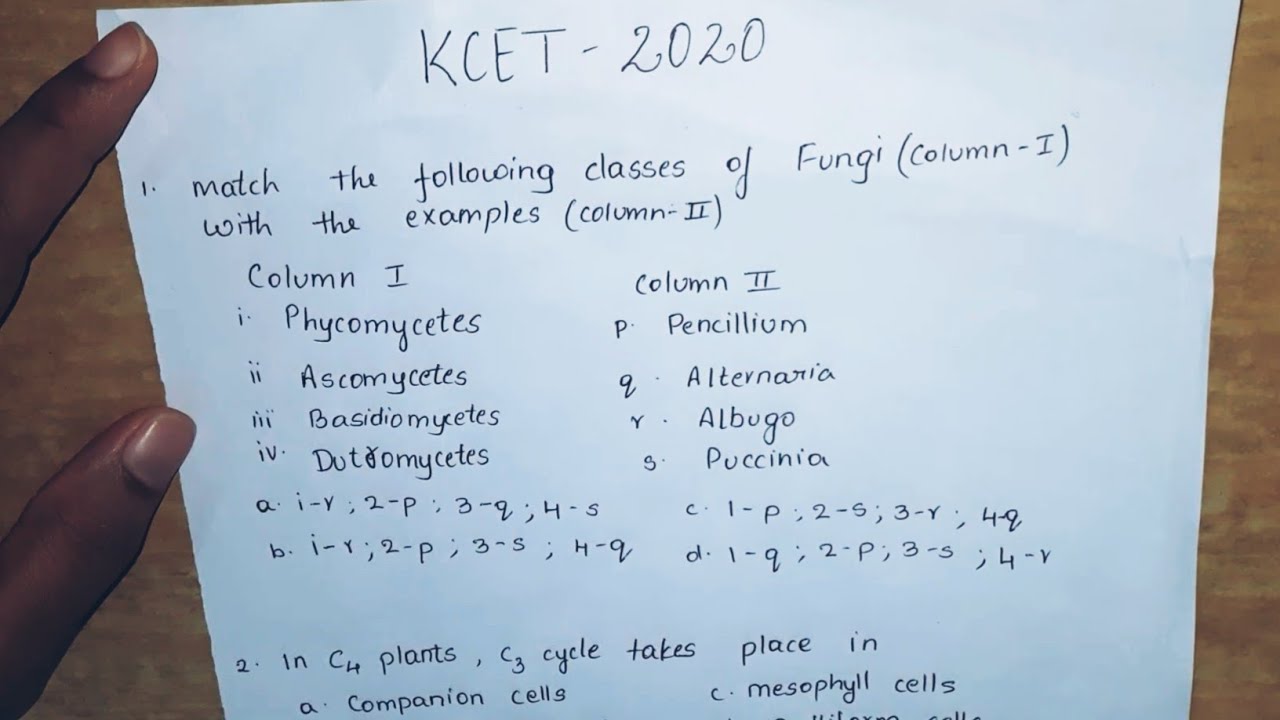 KCET Biology 2020 solved paper| 10 questions in 7minute|Biology KCET 2020 solution with explanation